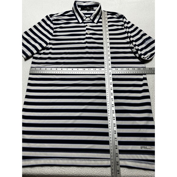 Baltimore Miami Coral Gables RLX Ralph Lauren Golf Polo Shirt Size Medium Stripe - Picture 7 of 10